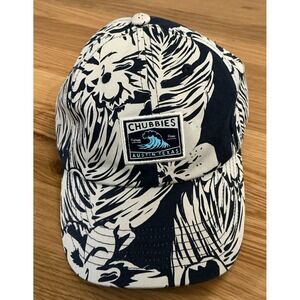 Chubbies Tropical Print Adjustable Strapback Hat Navy Cream One-Size Mens/Unisex